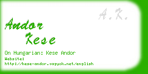 andor kese business card